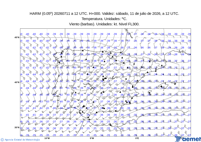 Spain wind chart FL300