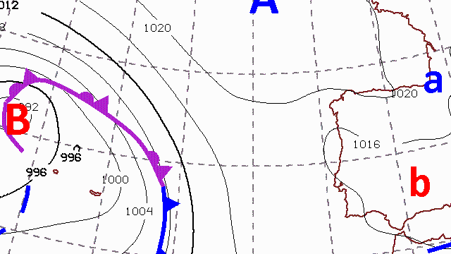 Mapas previstos en superficie